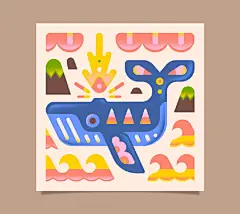 #灵感的诞生# 一组配色好看的扁平风插画设计
design by：Enisaurus ​​​​