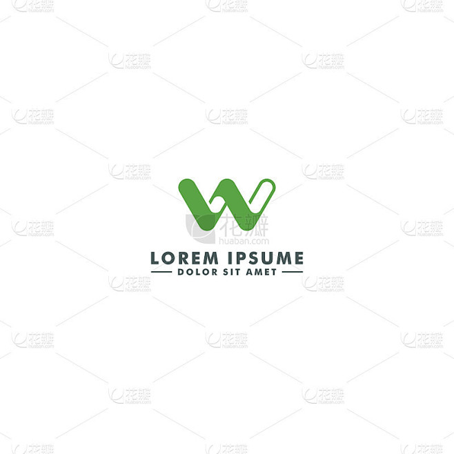 字母W图标符号模板设计-向量