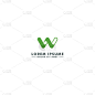 字母W图标符号模板设计-向量