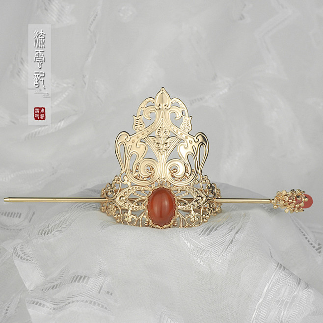 流云记【凌霄S】男女通用发冠束发汉服发饰魏晋风小冠COS仙侠原创-淘宝网