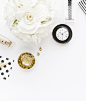 Styled Stock Photography for bloggers and business owners.Web Marketing. Social Media Marketing. Advertising. Shay Cochrane. SC Stockshop.Black, white and Gold styled desktop | Styled Stock Photography | Gold, black, and white | Styled by SCstockshop