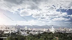 白塔寺中央电视塔晴空中国建筑海报图片海报设计风景建筑首页素材