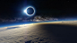 General 1920x1080 space Earth landscape eclipse  solar eclipse clouds planet artwork atmosphere stars Sun sky space art digital art Moon