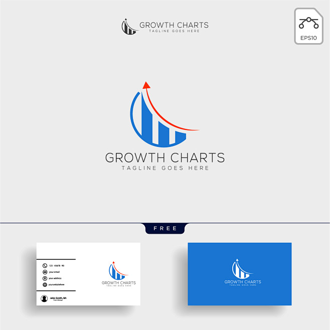 LOGO标志设计增长图表英文字母