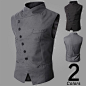 2015 New Arrival Fashion-designed Men's Slim Fit Vest Fashion Suit Vest Simple Business Vest Black/Gray Size:M-XXL Free Shipping