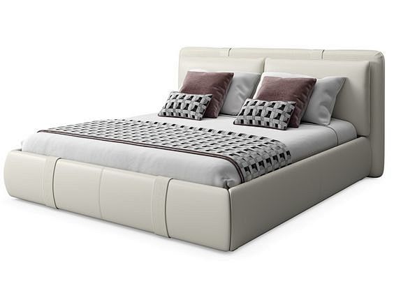 Leather double bed w...