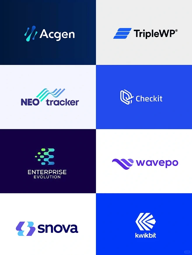 互联网科技感logo设计｜简约科技扁平化