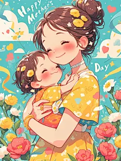 母亲节插画海报分享|妈妈的怀抱最温暖 - 小红书