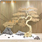 大型仿真迎客松木雕雪松新中式造景室内装饰假松树枯山水景观摆件-淘宝网