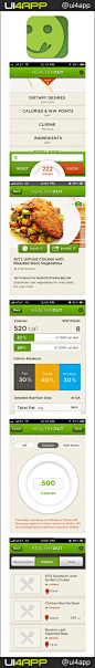 #App UI欣赏# iPhone应用“HealthyOut”界面设计欣赏 via UI4App.com http://t.cn/zYGozFe