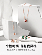 TSL谢瑞麟悦己系列18k金项链白贝母转运套链AG672-tmall.com天猫
