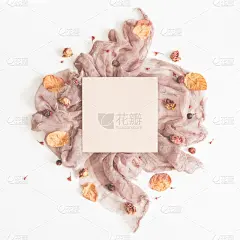 纺织品,在上面,叶子,空白的,秋天,时尚,白色背景,方形画幅,概念,纸