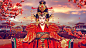 People 3840x2160 Asian photography China trees blossoms depth of field clouds ornamented Fan Bingbing Chinese women Chinese clothing Empress Wu frontal view