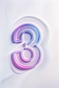 水晶磨砂玻璃材质数字3模型图片