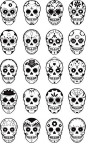 Sugar Skulls, I think I may have to pick up some face paint for the kids and use this as a reference! Love it.: 