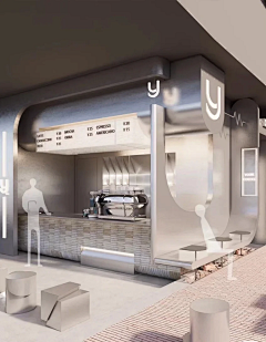 抢眼的白钢质感的门头 - 小红书