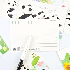 猫的天空之城 pandapanda明信片套装手绘可爱国宝熊猫插画明信片-tmall.com天猫