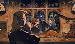 哈利波特  电脑壁纸   插画  背景  