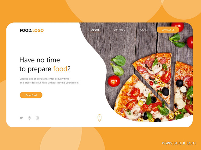 食物网布局概念UI设计作品网页设计数据可...