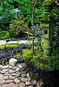 园林 景观 沙 石 水 植物 禅意 日本 日式灯笼 石头灯笼
