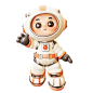 Astronaut Floating With Greeting Gesture  3D Illustration
