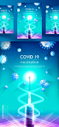 最新新冠疫苗防疫对抗病毒医疗医院医学科技卫生宣传海报PSD模板 Covid 19 Vaccination :  