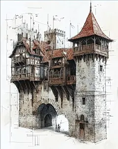 中世纪建筑手绘参考_8_苦瓜麦旋风_来自小红书网页版