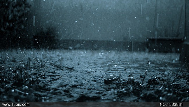 下雨的地面图片