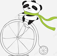 骑车子的卡通大熊猫 免抠png 设计图片 免费下载 页面网页 平面电商 创意素材