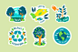 Hand drawn ecology badges collection Free Vector