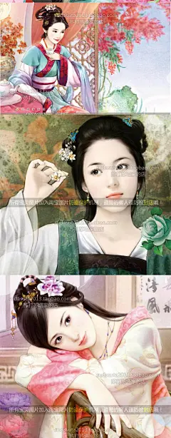 9700张手绘古装美女CG图片 唯美浪漫写实细腻插画 言情小说封面-淘宝网
