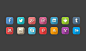 长阴影的社会媒体Icon图标UI设计 