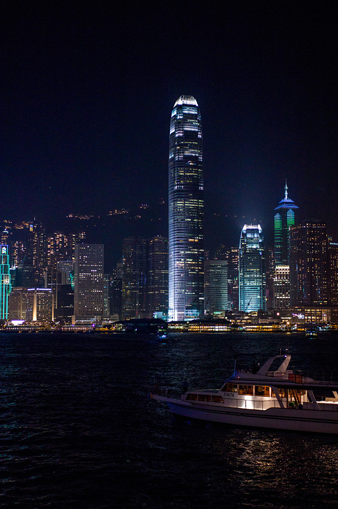 香港。维多利亚港夜色。