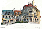 建筑手绘丨钢笔淡彩·Chris Lee -手绘推荐-筑视网