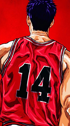 灌篮高手|14号三井寿背影手机壁纸frankg采集到插画油画装饰画原画