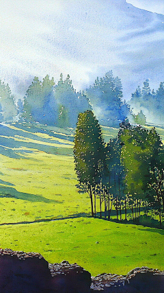 夏叁采集到插画-风景