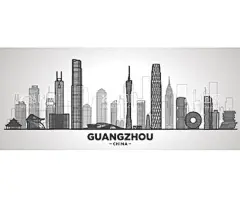广州地标  - 源文件下载【酷图网】广州地标,国潮广州,广州插画,广州标志建筑,广州建筑 