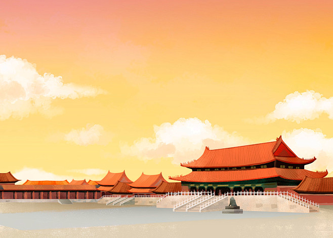天安门 手绘风格 世界风景 世界建筑插画插图设计PSD天安门|手绘|风格|世界风景|世界建筑|插画