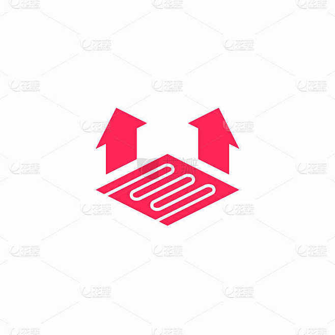 带有箭头的矢量地板供暖图标设计