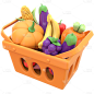 食品生鲜蔬菜购物篮3D贴纸