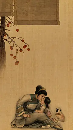 古风手绘母子h5背景