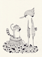 Yohan Sacre 手绘黑白插画欣赏 黑白插画 童话 梦幻 手绘 儿童插画 个性插画 