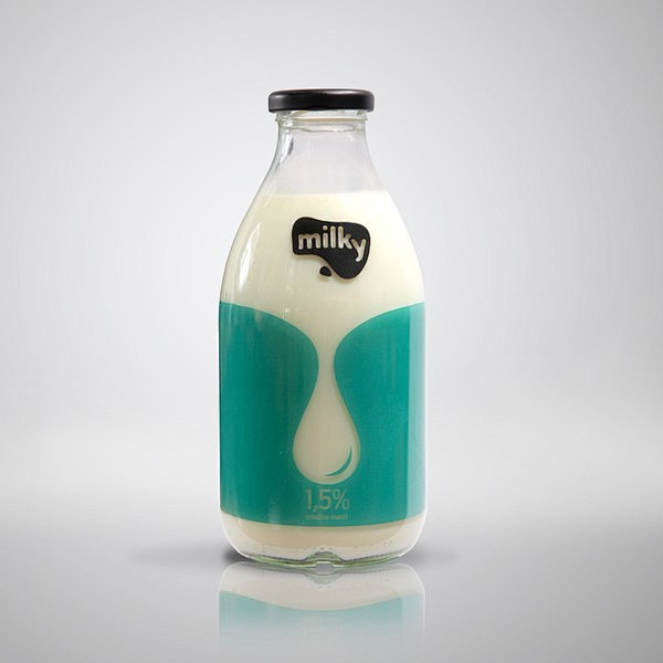 [包装灵感] 国外创意牛奶包装设计 水蓝...