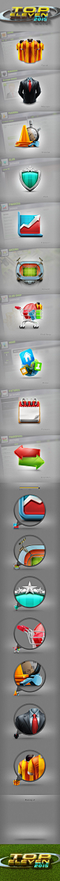 Top Eleven 2015 - Main Menu Icons : Set of 10 main menu icons done for Top Eleven 2015.