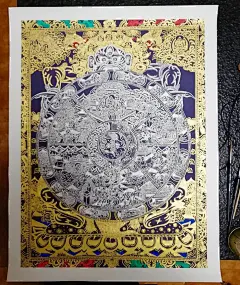 六道轮回描金唐卡 纯棉画布手绘填色 DIY静心涂色画【涂色世界】-淘宝网