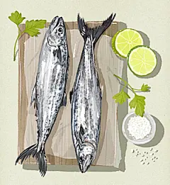 手绘美食海鲜简约大气海报