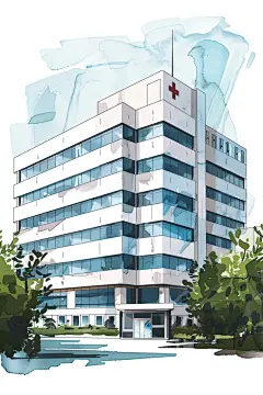 现代医院插画作品