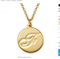 Amazon.com: MyNameNecklace Personalized Initial in Script Disc Necklace 18k Gold Plated Custom Jewelry: Jewelry