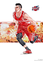 NBA球星插画 : NBA篮球球星插图