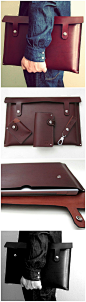 Oxblood or black leather laptop case // Matching wallet, card wallet and key loop too